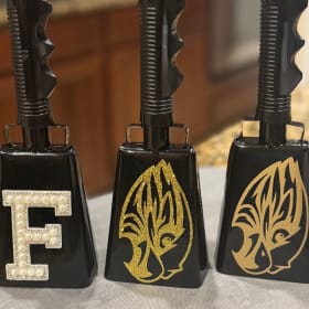 Black gold glitter falcon item