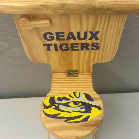 Handcrafted LSU Geaux Tigers Toilet Paper Holder item