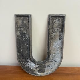 Vintage Metal Sign Letter U item