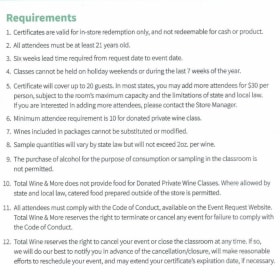 Private Wine Class for 10-20 Guests item