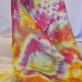 #8 - Red/Orange Hand-dyed Silk Scarf item