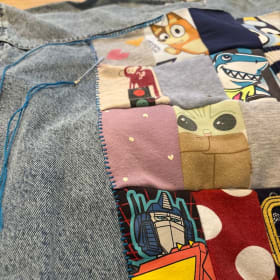Patchwork Jean Jacket Made from P2 Kids’ Sweatshirts item