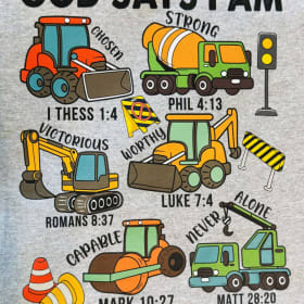 Boys God Says I Am Construction themed Shirt item