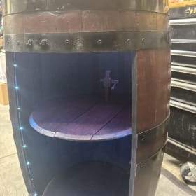 Whiskey Barrel Display case w/Bookers Bourbon item