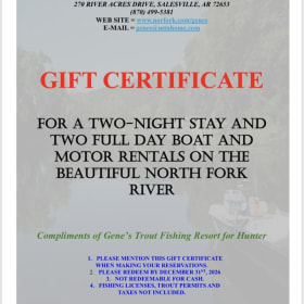 Gene’s Trout Fishing Cabin & Boat Rental item