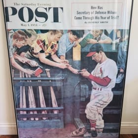 Stan Musial signed print 30x40 item