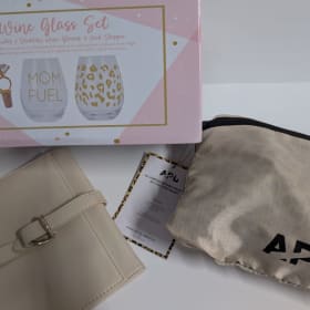 Wine Glass Set & Cork Stopper with Bag item