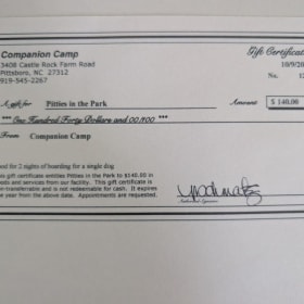 Companion Camp Gift Certificate item