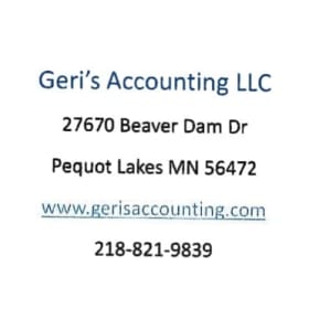 Geri’s Accounting $100 off tax prep item