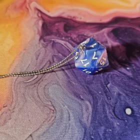 D20 Necklace in Pale Blue, Pale Pink, and White! 1 of 2 item