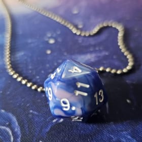 D20 Necklace in Pale Blue, Pale Pink, and White! 2 of 2 item
