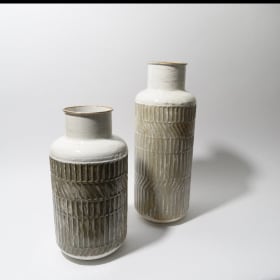 Two Painted Metal Vases item