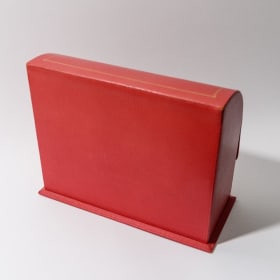 Vintage Smythson of Bond Street Red Leather Stationery Box item