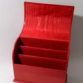 Vintage Smythson of Bond Street Red Leather Stationery Box item