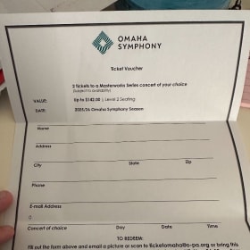Two Omaha Symphony Tickets item