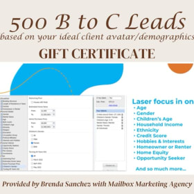 Gift Certificate for lead generation with Mailbox Marketing item