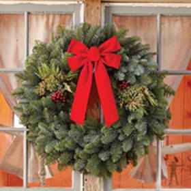 Sherwood Forest Farms- 28" Mixed Evergreen Wreath item