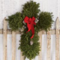 ✝️ 30" Cross Holiday Wreath ✝️ item