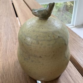 Handmade Ceramic Salt Cellar with Bluebird Handle item