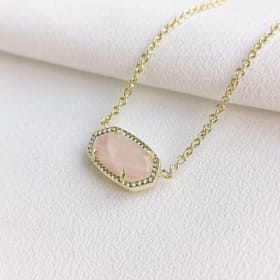 Kendra Scott Dazling Rose Quartz Gold Necklace item