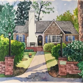 Custom House Watercolor Painting item