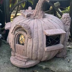 Cement Pumpkin Lantern item