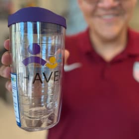 16 oz Tervis Tumbler with purple lid item