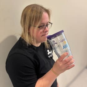 24 oz Tervis Tumbler with purple lid item