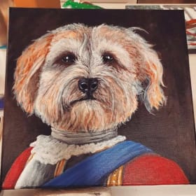 Spook-tacular Pet Portrait: Acrylic on Canvas by Bri Martin item