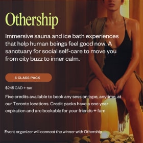Othership (Toronto): 5 Class Pack, Plus $25 Nutbar Gift Card item