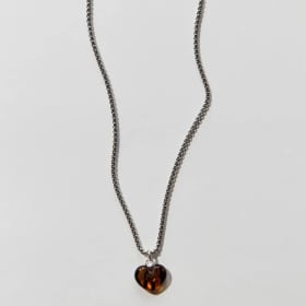 PAR ICI Juicy Chain Necklace with Brown Heart Pendant item