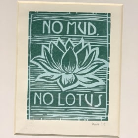 No mud, no lotus — Woodblock by Laura Cox item