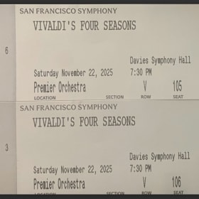 SF Symphony Tickets for 2 item