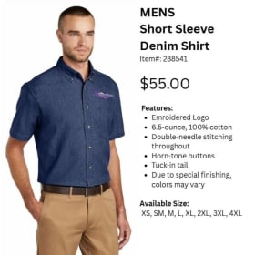 Men's Short Sleeve Denim Shirt item
