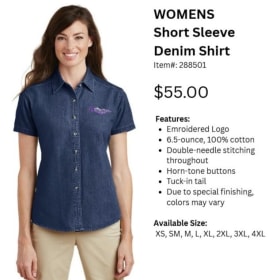 Women's Short Sleeve Denim Shirt item
