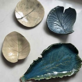 Ceramic Leaf Impression Plates item