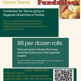 One Dozen Frozen Rolls and 8 oz honey-cinnamon butter item