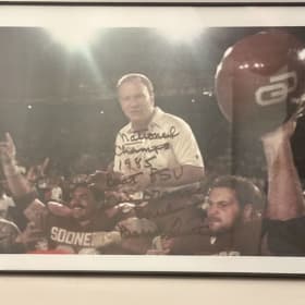 Autographed Barry Switzer 1985 National Championship Photo item