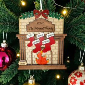 Fireplace Family Ornament item