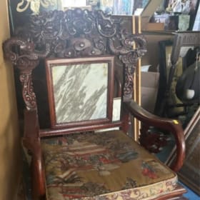 Chinese Carved Settee and Pair of Armchairs item