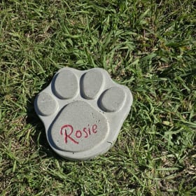 7" Engraved Concrete Paw item