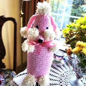 Pink Poodle decor or doorstop item
