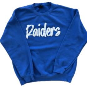 Royal Blue Crewneck with White Raiders item