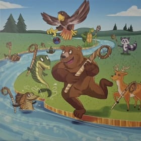 Aninals playing lacrosse book cover artwork item