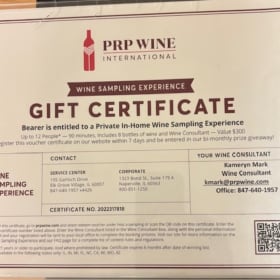 33. PRP Private In-Home Wine Sampling E item