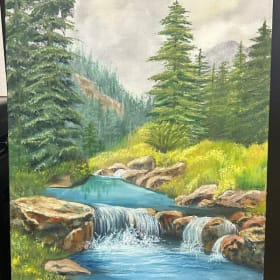 🏞️ “Mountain River” – Framed Landscape Painting item
