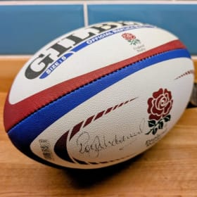SIGNED Rory Underwood rugby ball item