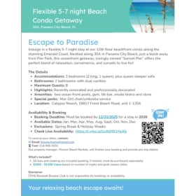 Escape to Paradise! A 5-7 Night Stay in Panama City Beach! item