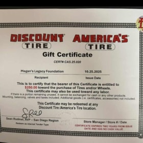Discount Tire Gift Certificate item