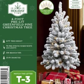 4' Pre-Lit Greenfield Pine Green Flocked Artificial Tree item